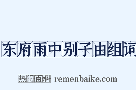 东府雨中别子由组词是什么意思的图片